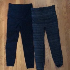 Two pairs Gap Fit Performance Cotton MATERNITY leggings, size Small